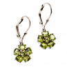 Sky Jewelry Серебряные Серьги 925 пробы с камнем Тсаворит (Цаворит)   *Цветы*