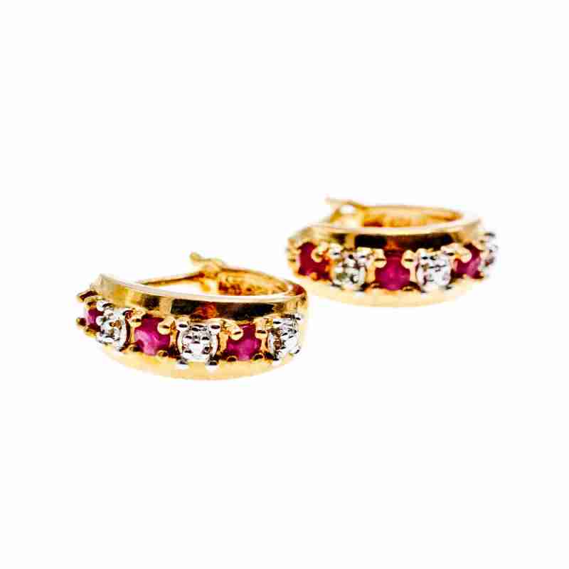 Sky Jewelry Серебряные Серьги в позолоте 925 проба с Рубином  *Нежность*
