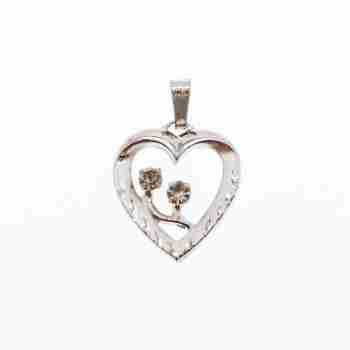 Sky Jewelry Серебряный Кулон с Фианитами *Сердце*