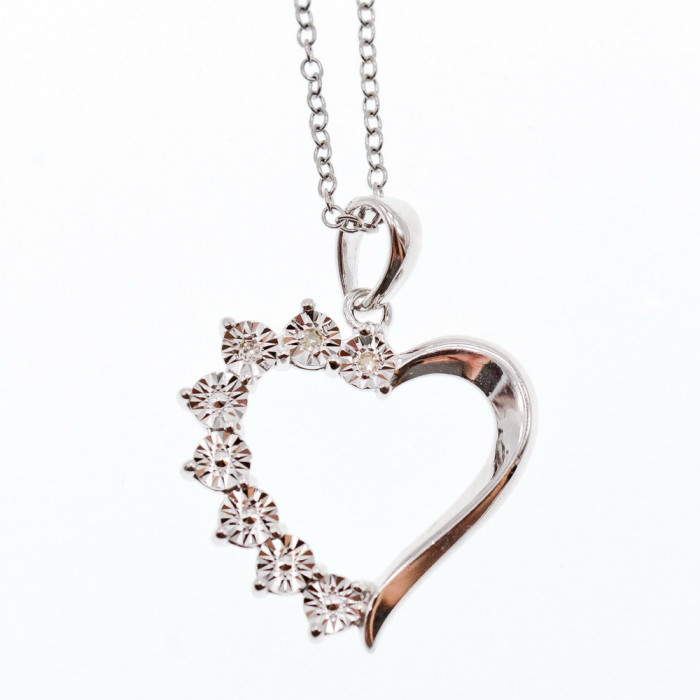 Sky Jewelry Серебряная Цепочка с Кулоном Италия *Сердце*