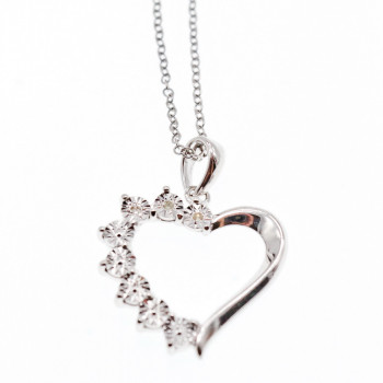 Sky Jewelry Серебряная Цепочка с Кулоном Италия *Сердце*