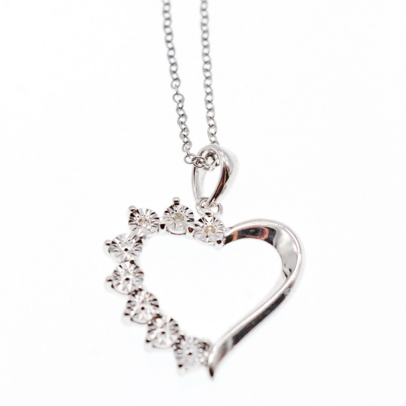 Sky Jewelry Серебряная Цепочка с Кулоном Италия *Сердце*