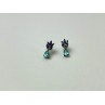 Sky Jewelry Серебряные Серьги с Турмалин Параиба и синим Турмалином