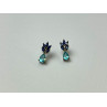 Sky Jewelry Серебряные Серьги с Турмалин Параиба и синим Турмалином