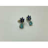 Sky Jewelry Серебряные Серьги с Турмалин Параиба и синим Турмалином