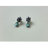 Sky Jewelry Серебряные Серьги с Турмалин Параиба и синим Турмалином