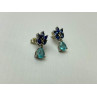Sky Jewelry Серебряные Серьги с Турмалин Параиба и синим Турмалином