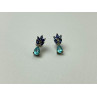 Sky Jewelry Серебряные Серьги с Турмалин Параиба и синим Турмалином