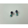 Sky Jewelry Серебряные Серьги с Турмалин Параиба и синим Турмалином