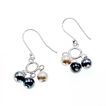 Sky Jewelry Серебряные Серьги с Жемчугом  925 проба