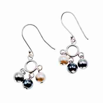 Sky Jewelry Серебряные Серьги с Жемчугом  925 проба