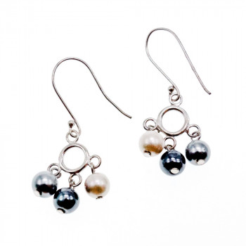 Sky Jewelry Серебряные Серьги с Жемчугом  925 проба