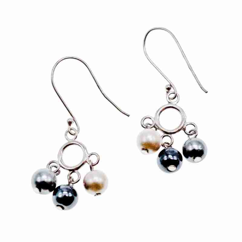 Sky Jewelry Серебряные Серьги с Жемчугом  925 проба