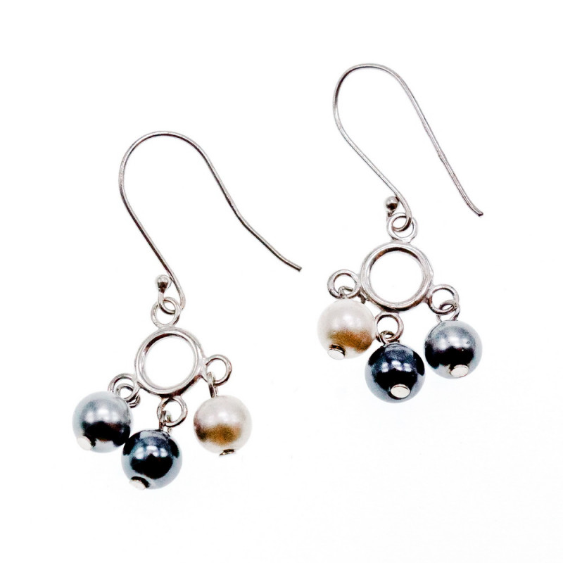 Sky Jewelry Серебряные Серьги с Жемчугом  925 проба