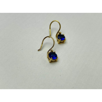 Sky Jewelry Серебряные Серьги в позолоте  с камнем Сапфировая Шпинель