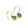 Sky Jewelry Серебряные Серьги в позолоте  с камнем Сапфировая Шпинель
