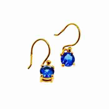 Sky Jewelry Серебряные Серьги в позолоте  с камнем Сапфировая Шпинель
