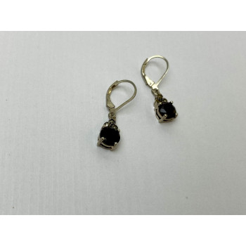 Sky Jewelry Серебряные Серьги с Альмандином и камнями Морион