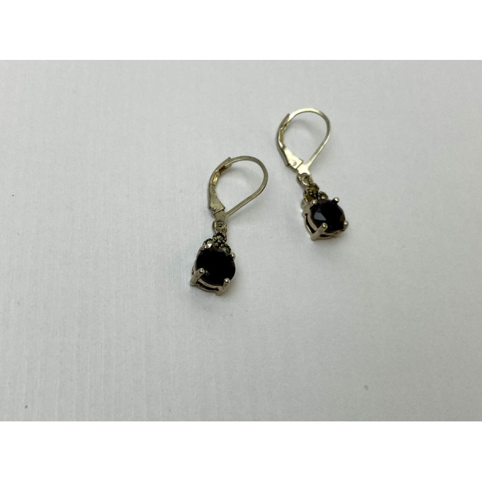 Sky Jewelry Серебряные Серьги с Альмандином и камнями Морион