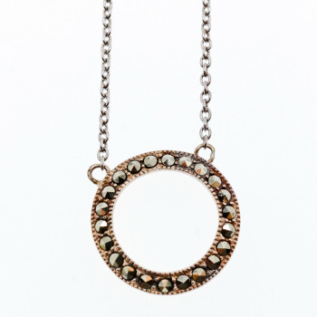 Sky Jewelry Серебряное Ожерелье с камнями Морион 925 проба