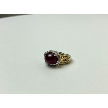 Sky Jewelry Серебряное Кольцо со вставками из позолоты  Розовая Шпинель