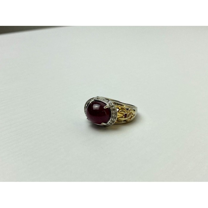 Sky Jewelry Серебряное Кольцо со вставками из позолоты  Розовая Шпинель