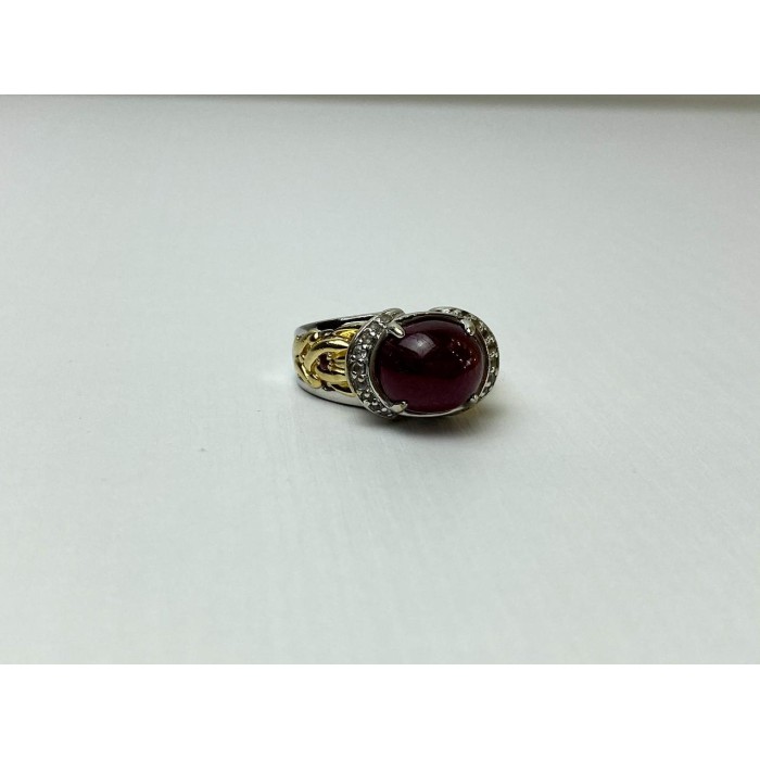 Sky Jewelry Серебряное Кольцо со вставками из позолоты  Розовая Шпинель