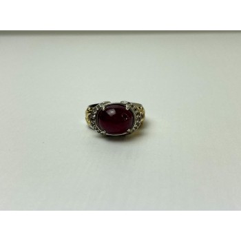 Sky Jewelry Серебряное Кольцо со вставками из позолоты  Розовая Шпинель