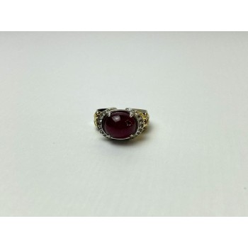 Sky Jewelry Серебряное Кольцо со вставками из позолоты  Розовая Шпинель