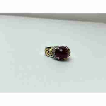 Sky Jewelry Серебряное Кольцо со вставками из позолоты  Розовая Шпинель