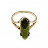 Sky Jewelry Серебряное Кольцо в позолоте  с зеленым  Агатом