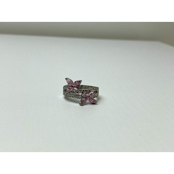 Sky Jewelry Серебряное Кольцо с Фианитами 925 проба *Бабочки*