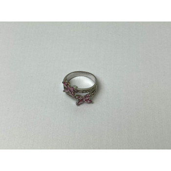 Sky Jewelry Серебряное Кольцо с Фианитами 925 проба *Бабочки*