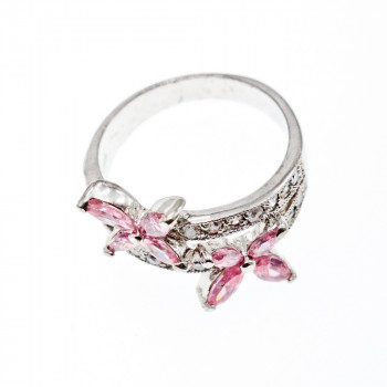 Sky Jewelry Серебряное Кольцо с Фианитами 925 проба *Бабочки*