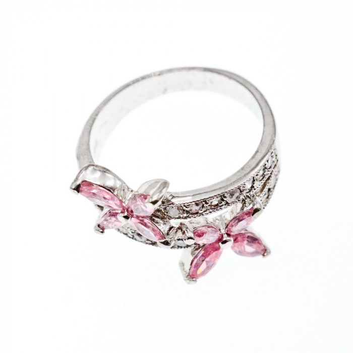 Sky Jewelry Серебряное Кольцо с Фианитами 925 проба *Бабочки*