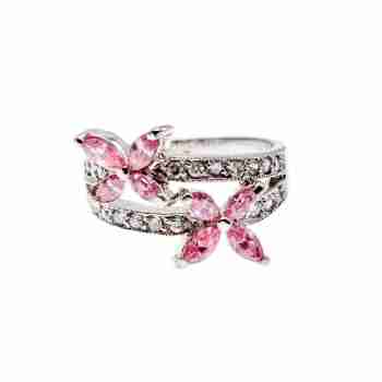 Sky Jewelry Серебряное Кольцо с Фианитами 925 проба *Бабочки*