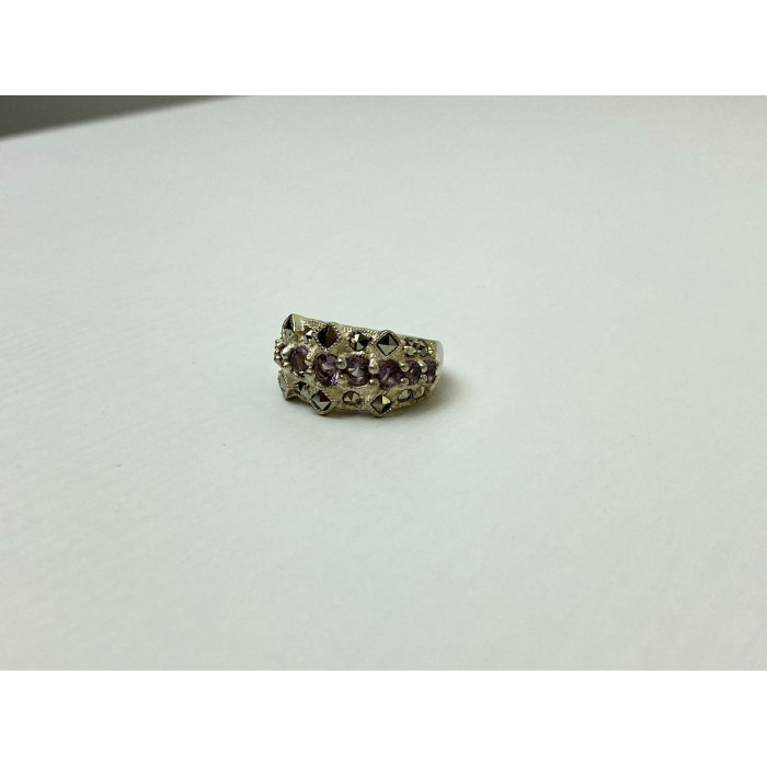 Sky Jewelry Серебряное Кольцо с камнями Иолит и Марказит