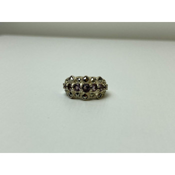 Sky Jewelry Серебряное Кольцо с камнями Иолит и Марказит