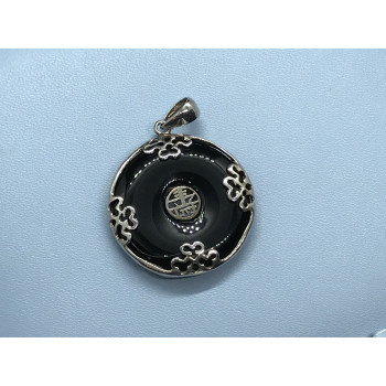 Sky Jewelry Кулон серебро 925 пробы с камнем Черный нефрит