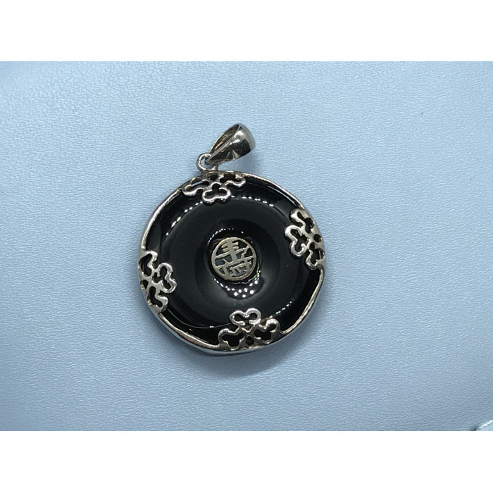 Sky Jewelry Кулон серебро 925 пробы с камнем Черный нефрит