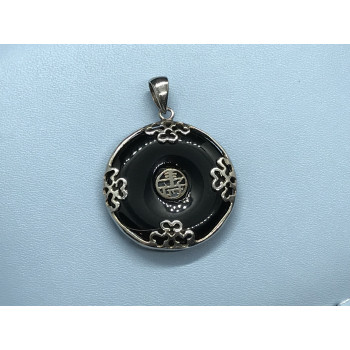 Sky Jewelry Кулон серебро 925 пробы с камнем Черный нефрит