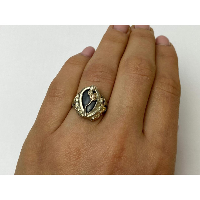 Sky Jewelry Серебряное Кольцо с Черным Ониксом 925 проба