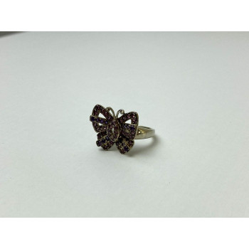 Sky Jewelry Серебряное Кольцо с камнями Иолит и розовый Топаз *Бабочка*