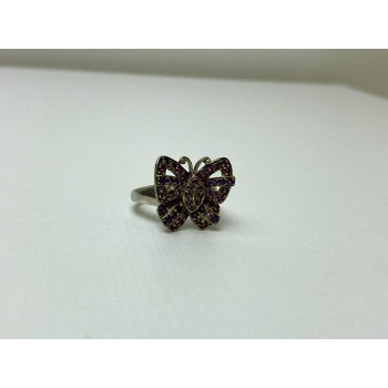 Sky Jewelry Серебряное Кольцо с камнями Иолит и розовый Топаз *Бабочка*