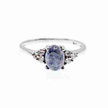 Sky Jewelry Серебряное Кольцо  с камнем Содалит и Гошенит (Берилл)
