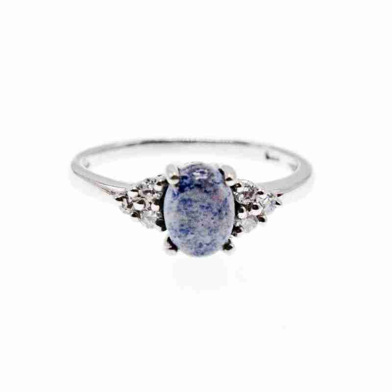 Sky Jewelry Серебряное Кольцо  с камнем Содалит и Гошенит (Берилл)