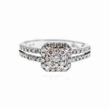 Sky Jewelry Золотое Кольцо 10К (417 проба) с Бриллиантами  *Блеск Алмаза