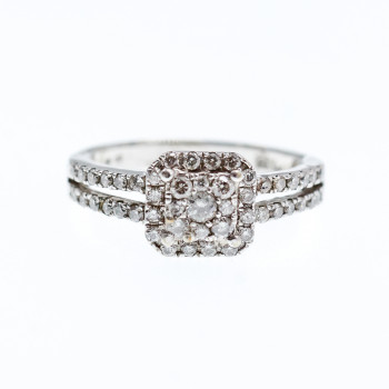 Sky Jewelry Золотое Кольцо 10К (417 проба) с Бриллиантами  *Блеск Алмаза*