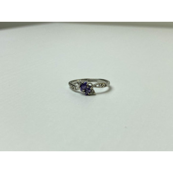 Sky Jewelry Серебряное Кольцо с Танзанитом и фианитами 925 проба