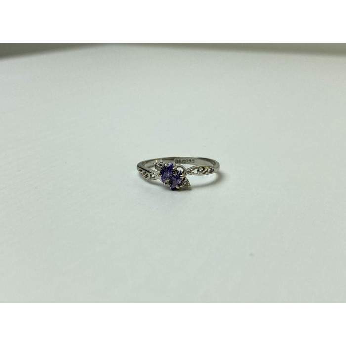 Sky Jewelry Серебряное Кольцо с Танзанитом и фианитами 925 проба